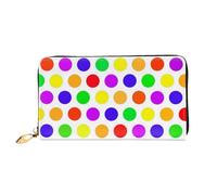 JUEXDEME Leather Women's Beautiful Polka Dot Wallets Large Capacity Card Holder Ladies Purse with Multiple Card Slots Long Ladies Purse with Zipper Compartment 19cm*10.5cm Ladies Purses Soft Leather