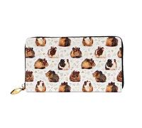 JUEXDEME Leather Women's Guinea Pigs Wallets Large Capacity Card Holder Ladies Purse with Multiple Card Slots Long Ladies Purse with Zipper Compartment 19cm*10.5cm Ladies Purses Soft Leather