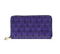 JUEXDEME Leather Women's Haunted Mansion Wallets Large Capacity Card Holder Ladies Purse with Multiple Card Slots Long Ladies Purse with Zipper Compartment 19cm*10.5cm Ladies Purses Soft Leather