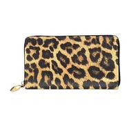JUEXDEME Leather Women's Leopard Print Wallets Large Capacity Card Holder Ladies Purse with Multiple Card Slots Long Ladies Purse with Zipper Compartment 19cm*10.5cm Ladies Purses Soft Leather