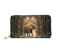 JUEXDEME Leather Women's Sculpture Elephant Wallets Large Capacity Card Holder Ladies Purse with Multiple Card Slots Long Ladies Purse with Zipper Compartment 19cm*10.5cm Ladies Purses Soft Leather