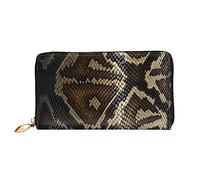 JUEXDEME Leather Women's Snake Skin Wallets Large Capacity Card Holder Ladies Purse with Multiple Card Slots Long Ladies Purse with Zipper Compartment 19cm*10.5cm Ladies Purses Soft Leather