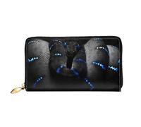 JUEXDEME Leather Women's Snake Wallpaper Wallets Large Capacity Card Holder Ladies Purse with Multiple Card Slots Long Ladies Purse with Zipper Compartment 19cm*10.5cm Ladies Purses Soft Leather
