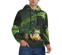 JUEXDEME Men'S Hoodies Pullover Hooded Sweatshirts Casaul Long Sleeve Drawstring Peace Tree Frog Print Hooded Sweatshirt With Kanga Pockets