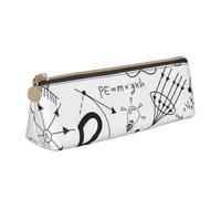 JUEXDEME Physics Print Leather Pencil Case Slim Design Pen Bag with Metallic Zipper Pocket Size for Or Student Office College Middle School