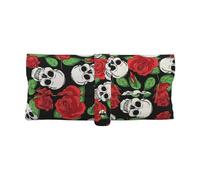 JUEXDEME Portable Travel Skulls And Roses Glasses Case Pu Leather Sunglasses Storage Bag Soft Eyeglasses Case For Men & Women