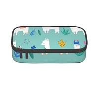 JUEXDEME Pouch for School Office Supplies Alpaca Llama Big Capacity Pen Case Large Capacity Pencil Bag for Students Stationery Pouch Pencil Box Desk Organizer with Smooth Zipper Portable Pencil