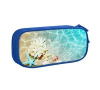 JUEXDEME Pouch for School Office Supplies Beach Starfish Big Capacity Pen Case Large Capacity Pencil Bag for Students Stationery Pouch Pencil Box Desk Organizer with Smooth Zipper Portable Pencil