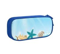 JUEXDEME Pouch for School Office Supplies Beach Starfish Big Capacity Pen Case Large Capacity Pencil Bag for Students Stationery Pouch Pencil Box Desk Organizer with Smooth Zipper Portable Pencil