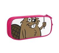 JUEXDEME Pouch for School Office Supplies Beaver Big Capacity Pen Case Large Capacity Pencil Bag for Students Stationery Pouch Pencil Box Desk Organizer with Smooth Zipper Portable Pencil