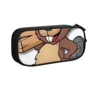 JUEXDEME Pouch for School Office Supplies Beaver Working Big Capacity Pen Case Large Capacity Pencil Bag for Students Stationery Pouch Pencil Box Desk Organizer with Smooth Zipper Portable Pencil
