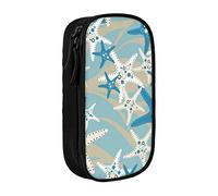 JUEXDEME Pouch for School Office Supplies Big Capacity Beautiful Starfish Pen Case Large Capacity Pencil Bag for Students Stationery Pouch Pencil Box Desk Organizer with Smooth Zipper Portable Pencil
