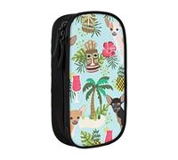 JUEXDEME Pouch for School Office Supplies Big Capacity Dog Pineapple Pen Case Large Capacity Pencil Bag for Students Stationery Pouch Pencil Box Desk Organizer with Smooth Zipper Portable Pencil