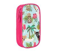 JUEXDEME Pouch for School Office Supplies Big Capacity Dog Pineapple Pen Case Large Capacity Pencil Bag for Students Stationery Pouch Pencil Box Desk Organizer with Smooth Zipper Portable Pencil