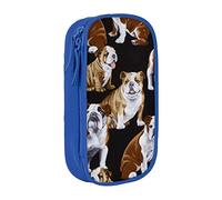 JUEXDEME Pouch for School Office Supplies Big Capacity English Bulldogs Pen Case Large Capacity Pencil Bag for Students Stationery Pouch Pencil Box Desk Organizer with Smooth Zipper Portable Pencil