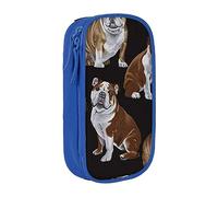 JUEXDEME Pouch for School Office Supplies Big Capacity English Bulldogs Pen Case Large Capacity Pencil Bag for Students Stationery Pouch Pencil Box Desk Organizer with Smooth Zipper Portable Pencil