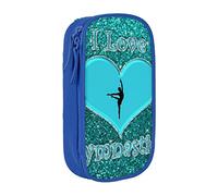 JUEXDEME Pouch for School Office Supplies Big Capacity I Love Gymnastics Pen Case Large Capacity Pencil Bag for Students Stationery Pouch Pencil Box Desk Organizer with Smooth Zipper Portable Pencil