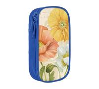 JUEXDEME Pouch for School Office Supplies Big Capacity Pastel Poppies Pen Case Large Capacity Pencil Bag for Students Stationery Pouch Pencil Box Desk Organizer with Smooth Zipper Portable Pencil