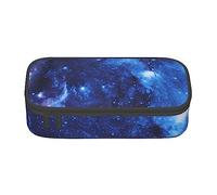 JUEXDEME Pouch for School Office Supplies Blue Galaxy Big Capacity Pen Case Large Capacity Pencil Bag for Students Stationery Pouch Pencil Box Desk Organizer with Smooth Zipper Portable Pencil