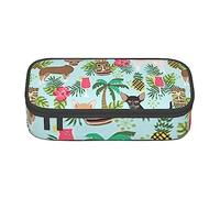 JUEXDEME Pouch for School Office Supplies Dog Pineapple Big Capacity Pen Case Large Capacity Pencil Bag for Students Stationery Pouch Pencil Box Desk Organizer with Smooth Zipper Portable Pencil