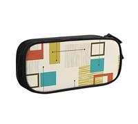 JUEXDEME Pouch for School Office Supplies Mid Century Modern Big Capacity Pen Case Large Capacity Pencil Bag for Students Stationery Pouch Pencil Box Desk Organizer with Smooth Zipper Portable Pencil