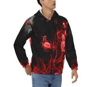 JUEXDEME Red Black White Abstract Print Mens Hoodie Sweatshirt Full Zip Up Hooded Jackets Long Sleeve Pullover Jacket Hoody Hoodies Tops With Pockets