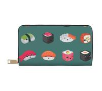 JUEXDEME Sushi Long Faux Leather Clutch Chic Stylish Women's Wallets for Modern Women Large Capacity Card Holder and Organizer Pockets Durable Purse Handbag for Everyday Travel