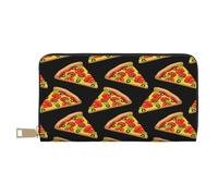 JUEXDEME Tasty Pizza Long Faux Leather Clutch Chic Stylish Women's Wallets for Modern Women Large Capacity Card Holder and Organizer Pockets Durable Purse Handbag for Everyday Travel