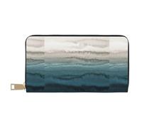 JUEXDEME Within The Tides Long Faux Leather Clutch Chic Stylish Women's Wallets for Modern Women Large Capacity Card Holder and Organizer Pockets Durable Purse Handbag for Everyday Travel