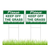 Juexica 2 Pcs Please Keep off Grass Sign Double Sided Plastic Lawn Garden Sign with 2 Strong H Stakes for Yard Decorations Dogs People Stay off Your Lawn, Easy Install(8 x 12'')