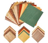 Juexica 30 Pcs 7.9" x 7.9" Wood Veneer Sheets Variety Pack Square Wood Veneers,Thickness Different, for Marquetry, Inlay, Woodworking Projects(Various Color)