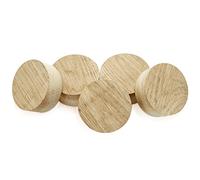 Juexica 5pcs White Oak Wooden Bourbon Barrel Bungs - Tapered Wine Stoppers for Wine Beer Bottle Crafts, 2 Inch, Oak Brown