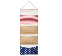 Juexica Fish Extender 32.3 x 13.2 Inch Hanging Pockets 4 Pocket Innovation Storage Bag Hanging Organizer Linen Cotton Wall Storage Bag for Cruise Cabin Door Closet Gifts(1 Pcs)