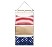 Juexica Fish Extender Gift Hanger with 3 Pockets 2025 Cruise Travel Fe for Gift Exchanges Organizer Linen Cotton Hanging Storage Bag for Cruise Line Cabin Door, 24.6 x 13.2 Inch