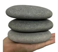 juexiyarticle 3 PCS Flat Large Stones for Painting Arts and Crafts,Natural Painting Pebbles Rocks for Turtle Basking,4.3-4.8 inches