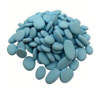 juexiyarticle Flat Pebbles for Painting, 1-3cm Tiny Decorative Stones, Painted Blue Rocks for DIY Crafts Projects, Stone Arts Decoration,1lb