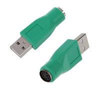 Jufjsfy 2 x PS2 Female to USB Male Adapter Converter for Keyboard Mouse