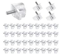 Jufjsfy 20 Pieces 3 mm Shelf Pins Clear Support Pegs Cabinet Shelf Pegs Clips Shelf Support Holder Pegs for Kitchen Furniture