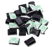 Jufjsfy 30x Cable Holder Cable Clip Cable clamp Self-Adhesive Black
