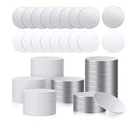 Jufjsfy Blank Aluminium Sublimation Stickers, White Round Bezel Tray, Aluminium Sheet, Blank Discs for Sublimation (100 Pieces)