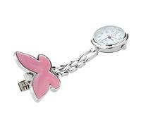 Jufjsfy Pink Bowknot Quartz Movement Nurse Brooch Tunic Pendant Watch