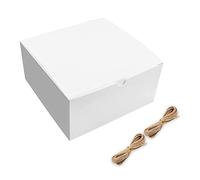 Jufjsfy White Boxes 12 Pack 8x8x4 Inch, Paper Box with Lids for Wedding, Bridesmaid Proposal,A