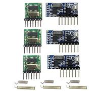 Jufjsfy Wireless RX480E-4WQB 433Mhz Module Transmitter and Receiver 3 Sets 4 Channel Output Link Kit for Remote Control