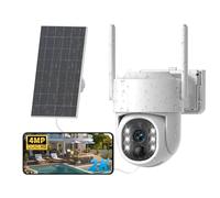 JUFLSKY 2K Solar Security Camera Outdoor Wireless,2.4G/5G WiFi Security Camera Outdoor,8000MA Battery Camera with Solar Panel, Color Night Vision, PIR Motion Detection, 2-Way Talk,IP65
