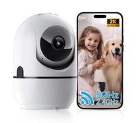 JUFLSKY Pet Camera, 2K 3MP Indoor Dog Camera, 2.4G/5G WiFi Home Pet Surveillance Cam, 360° Wifi Home Security Camera,Color Night Vision, Motion Tracking, 2-Way Talk, Alexa