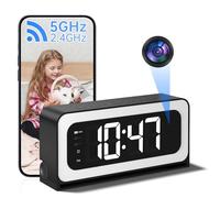 JUFLSKY Smart Clock Camera,5G&2.4G WiFi Security Cameras Wireless Indoor,2K Cameras for Home Security Two-Way Talk,Color Night Vision,360°PTZ,Human Motion Detection