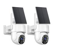 JUFLSKY Solar Security Camera Outdoor Wireless, 2K Home 360 Built-in Battery Operated CCTV Surveillance Cam, 2.4G/5G WiFi & PIR Motion Detection & 2