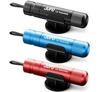 JUFO 3-Pack Window Breaker & Seatbelt Cutter, Safety Hammer, Red/Black/Blue