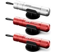 JUFO 3 packs Car Escape Tool with Seat Belt Cutter Quick Emergency Window Breaker Escape Safety Hammer (2Red+Silver)