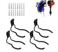 Juformin Power Tool Hanger, Weedeater Hanger, Garage Wall Hooks, Weedeater Rack, String Trimmer Hanger, Utility Hooks for Garage Tool Organizers and Storage (4 Pack)